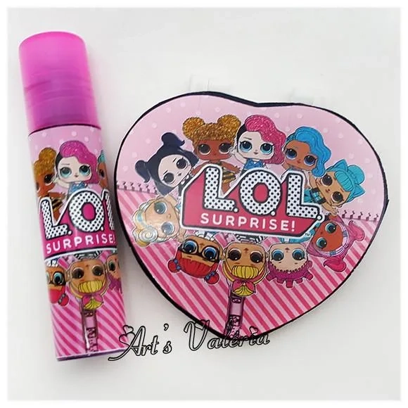 Kit Espelho Coração e Brilho Personalizado - Tampa Colorida