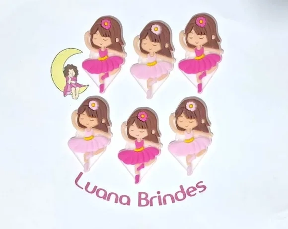 Aplique Bailarina Emborrachado Pacote com 6 Unidades