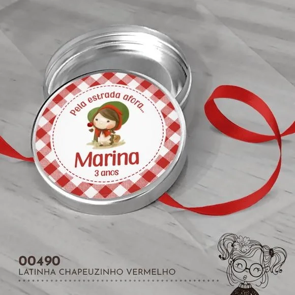 Latinha Adesivada Chapeuzinho Vermelho - 00490