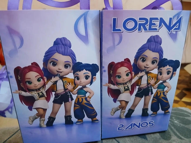 Sacolinha personalizada para lembrancinha Guerreiras do K pop