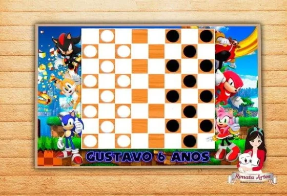 Jogo de Damas Personalizado Sonic