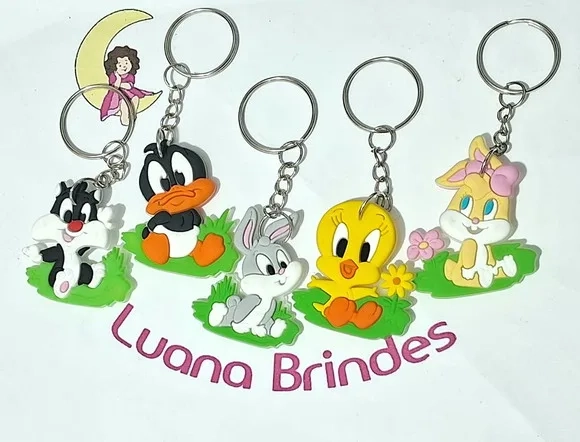 Chaveiro Baby Looney Tunes Emborrachado Pacote C/5 Unidades