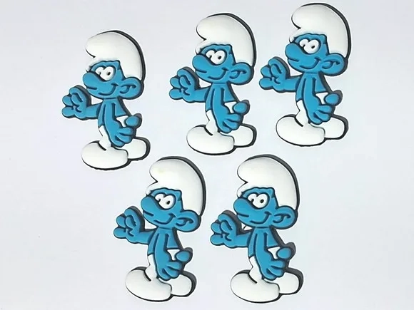 Aplique Smurf Emborrachado Pacote com 5 Unidades