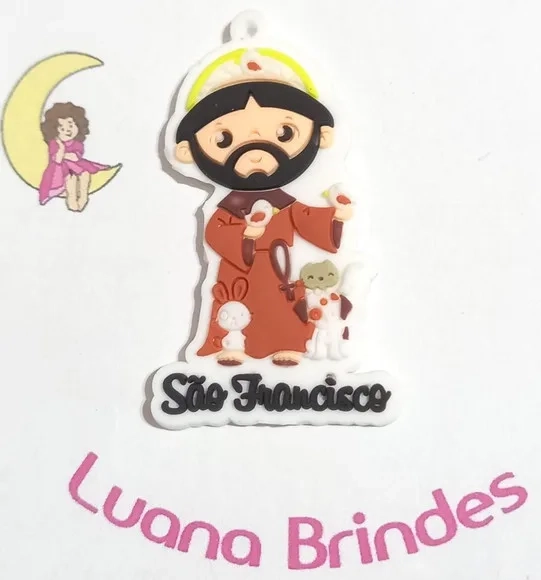 Pingente São Francisco de Assis Emborrachado - 5 Unidades
