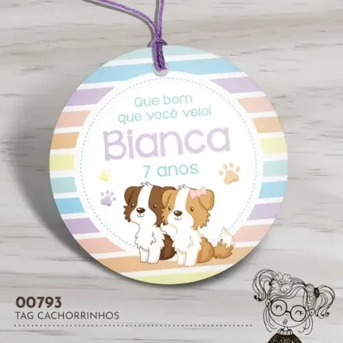 Tag Redonda Cachorrinhos - 00793