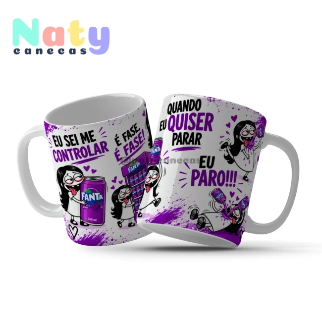 Caneca Meme É Fase! Eu Sei Me Controlar Quando Eu Quiser parar Eu Paro Bebidas
