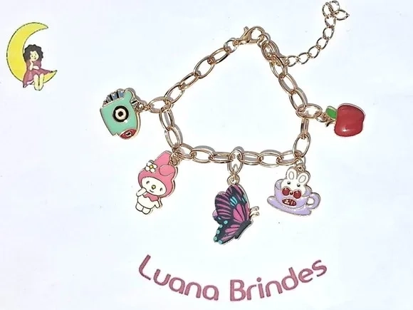 Pulseira Infantil Personagens Metal 21cm Pacote com 1 Peça