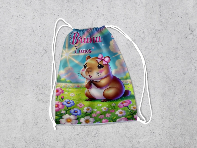 Mochilinha Personalizada para lembrancinhas da Capivara