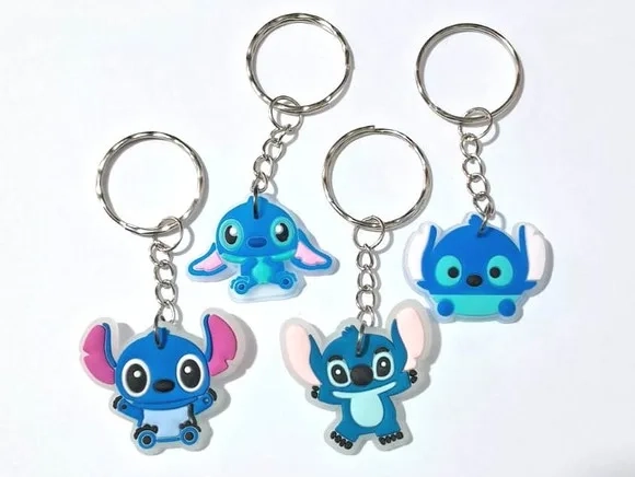 Chaveiro Stitch Florescente Emborracha Pacote com 4 Unidades