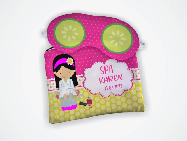 Kit Necessaire e Mascara Dormir personalizada para lembrancinhas Spa