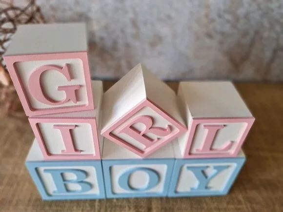 Chá Revelação CUBOS 6X6 E 8X8cm