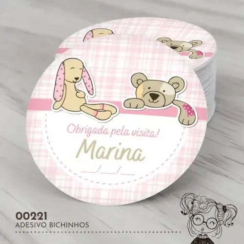 Adesivo Redondo Bichinhos - 00221
