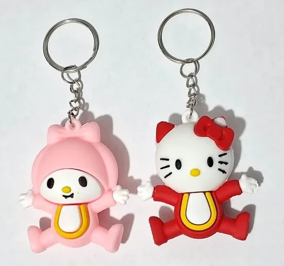 Chaveiro Hello Kitty 5,5cm Emborrachado 2 Unidades