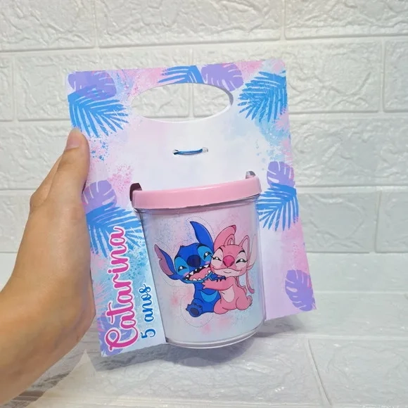 Foto Caneca na Caixa Suporte Personalizada - Stitch e Angel