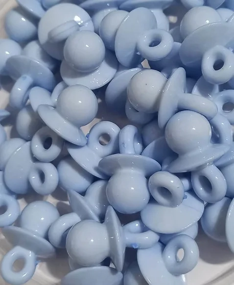 Pingente Chupetinha Azul Leitosa 2,5cm - 20 Unidades