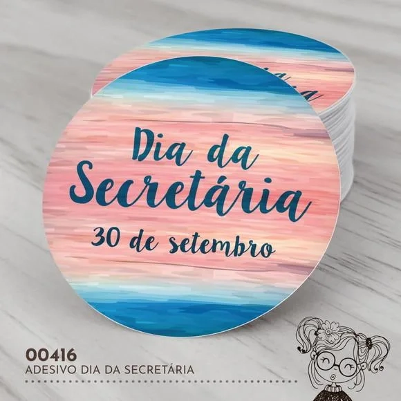Adesivo Redondo Dia da Secretária - 00416