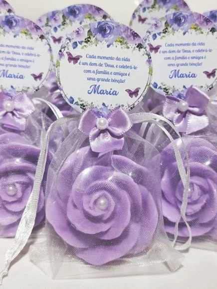 Lembrancinha de Aniversário 15 Anos: Sabonete Rosa Luxo