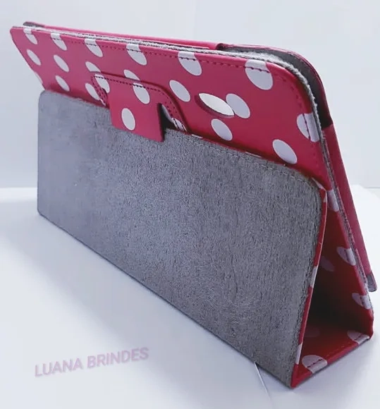 Capa Rosa de Couro para Tablet - 1 Unidade