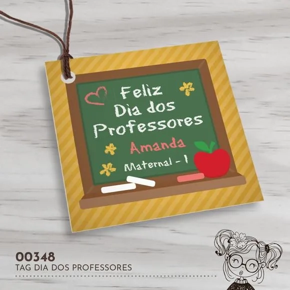 Tag Quadrada Dia dos Professores - 00348