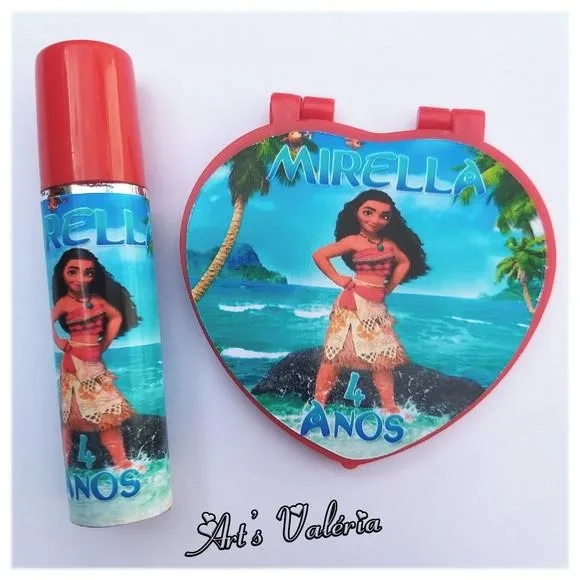 Kit Espelho Coração e Brilho Personalizado - Tampa Colorida