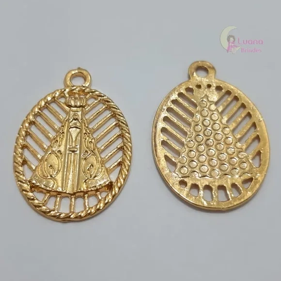 Pingente Nossa Senhora Aparecida Dourada - pct c/5 unid