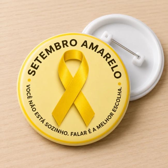 Botton Setembro Amarelo - brinde 33mm