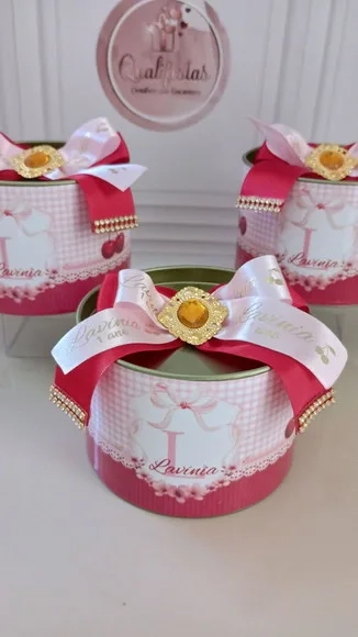 Tubolata Luxo Personalizada Festa Cerejinha Lembrancinhas