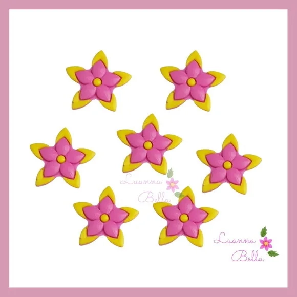 Aplique Emborrachado Modelo Flor - pacts c/ 7 unds