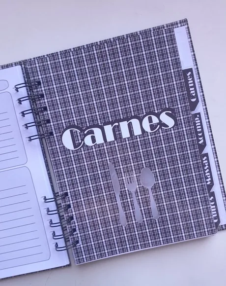Caderno de Receitas Masculino Personalizado + Divisórias