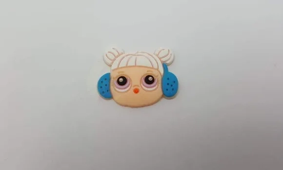Aplique LOL Snow Angel Emborrachado de 2,5cm Pacotes c/ 7 un