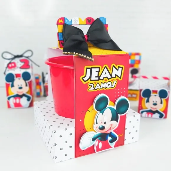 Kit Baldinho 1 Litro - Mickey Quadriculado