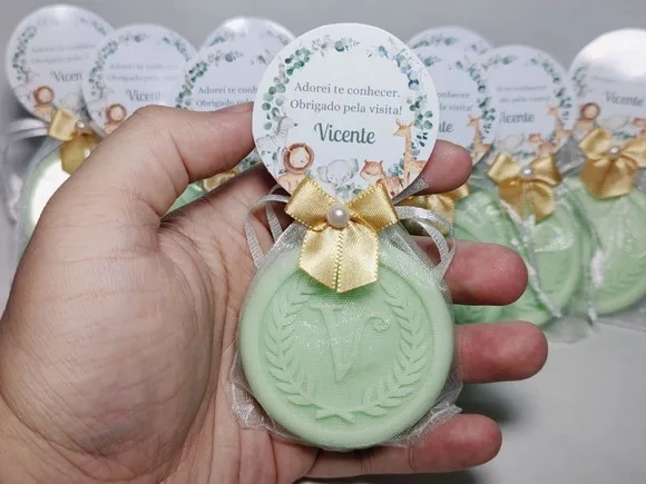 Lembrancinha Safári Personalizada, Sabonete Letra Inicial