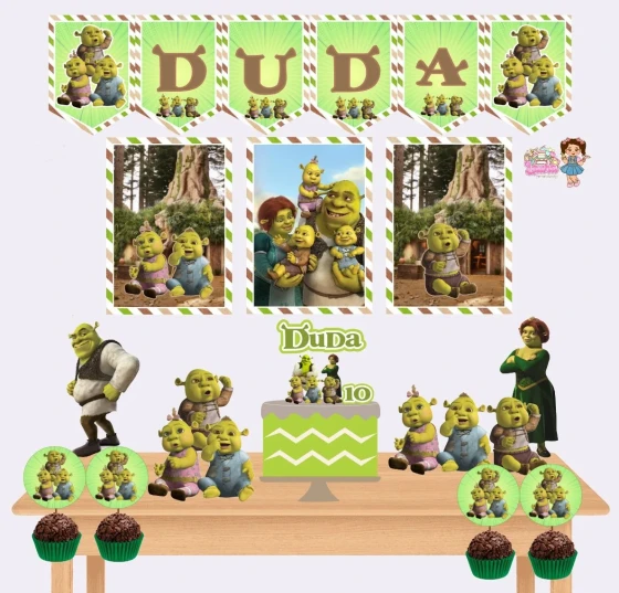 Kit Festa Só Um Bolinho SHREK - Decoração de Festa