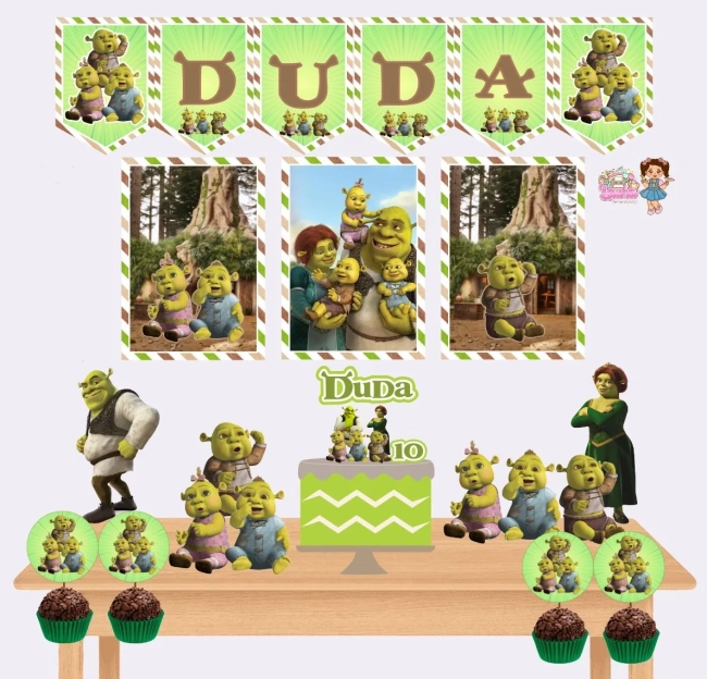 Kit Festa Só Um Bolinho SHREK - Decoração de Festa