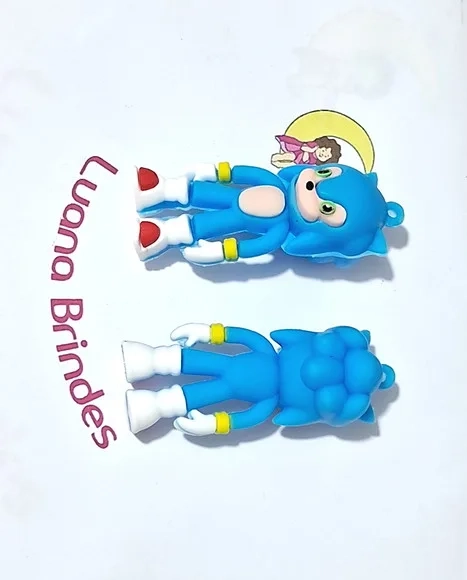 Pingente Sonic 3d Emborrachado Pacote com 2 Unidades