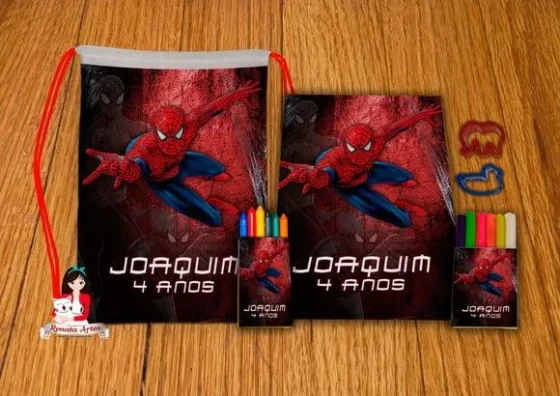Kit Passatempo Personalizado na Mochila Homem Aranha