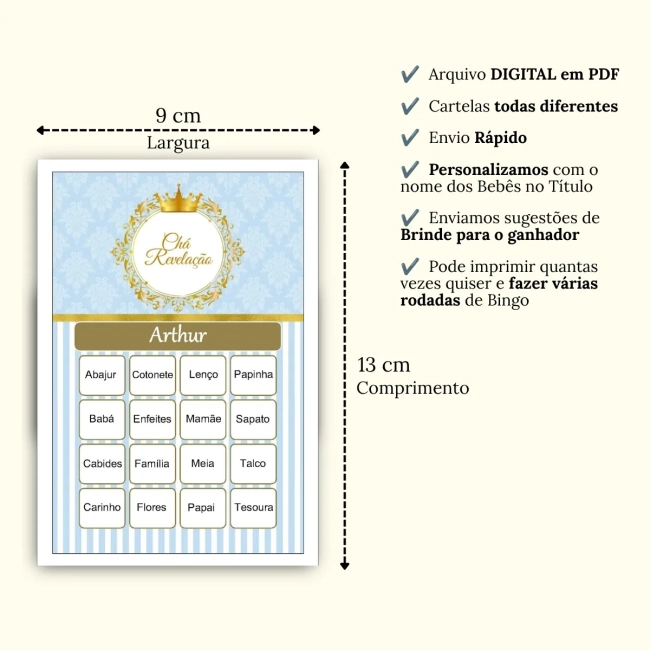 Bingo Chá Revelação PDF Para Imprimir