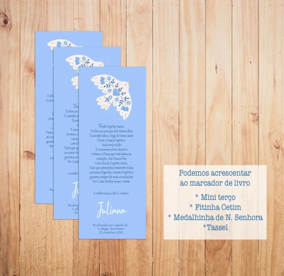 Lembrança de Crisma - Marcador de livro