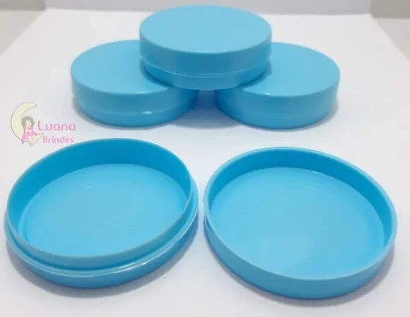 Latinha Azul de Plástico 5,5cm Pacote com 12 Unidades