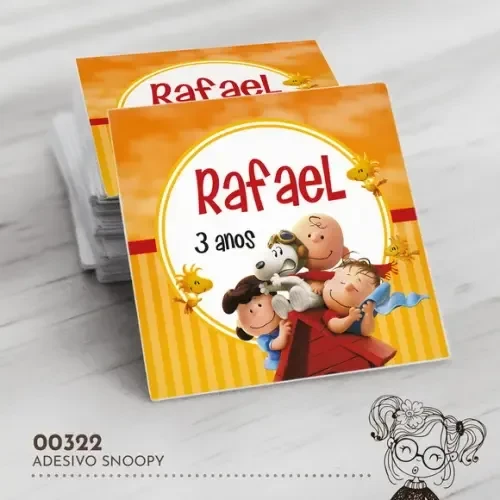 Adesivo Quadrado Snoopy - 00322