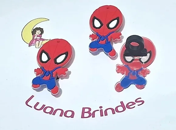 Ponteira P/lápis Homem Aranha Emborrachado 6 Unidades