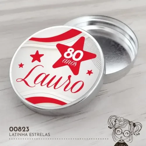 Latinha Adesivada Estrelas - 00823