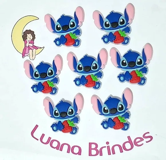 Aplique Stitch 3,5cm Emborrachado Pacote com 6 Unidades