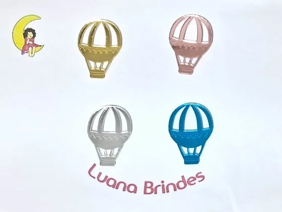 Aplique Balão de Ar em Acrílico Espelhado 10 Unidades