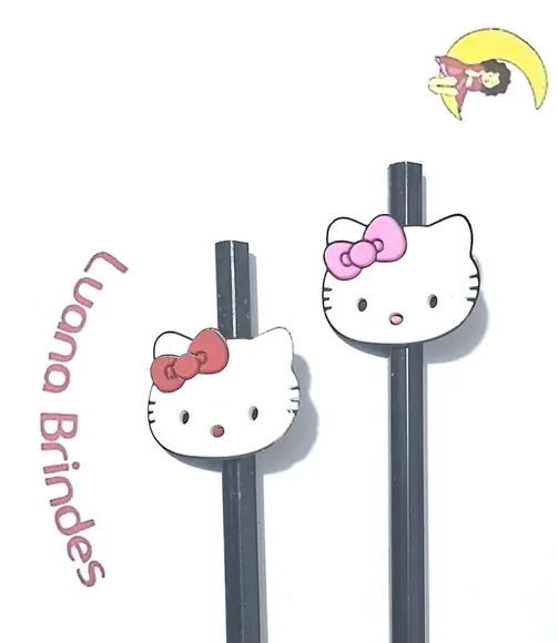 Lápis C/ponteira Hello Kitty Emborrachado Pacote C/6 Unidade
