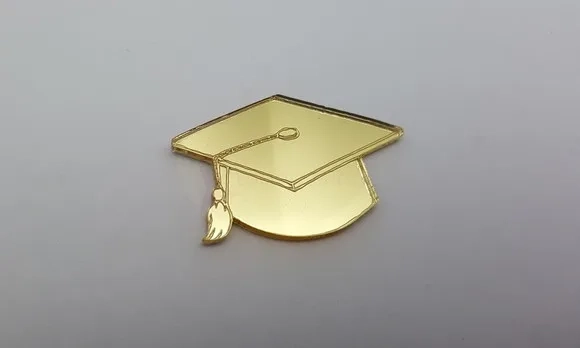 Aplique Capelo Acrílico Espelhado Dourado 2,3cm Pct C/10 Uni