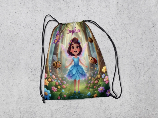 Mochilinha Personalizada para lembrancinhas Jardim Encantado das Fadas