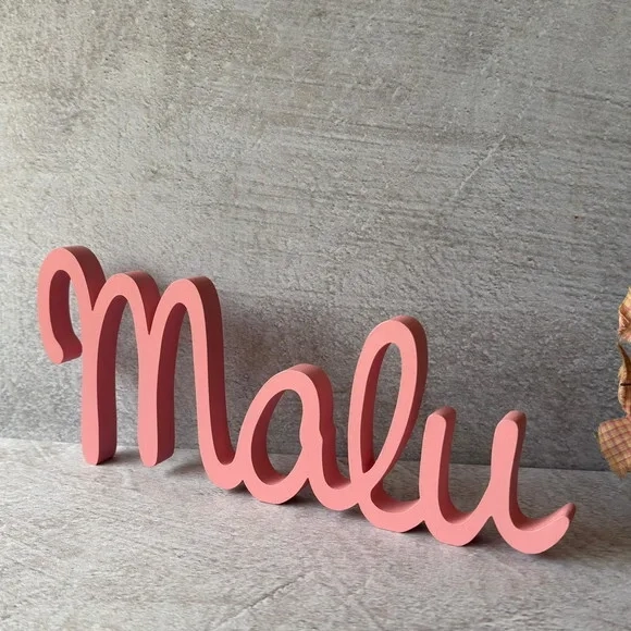 Linha Cursiva -letras Decorativas em mdf Quarto de Bebê