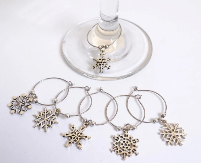 Kit Marcador De Taças Flocos (Escolha O Modelo) Natal / Ano Novo