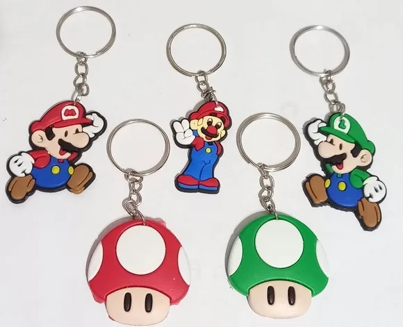 Chaveiro Mario Bros. Variados Emborrachado- 5 Unidades